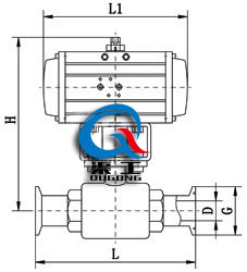 衛(wèi)生級(jí)氣動(dòng)球閥主要外形圖